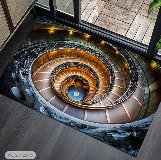 

2D Vortex Door Mat Anti Slip Bathroom Floor Mat Ultra-fine Fiber Absorbent Suitable for Bedroom, Living Room Entrance Carpets 40cm x 60cm