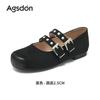 Augustine Black Mary Jane Women's Shoes 2025 New Autumn One-pedal French Retro Shallow Mouth Fashion Single Shoes