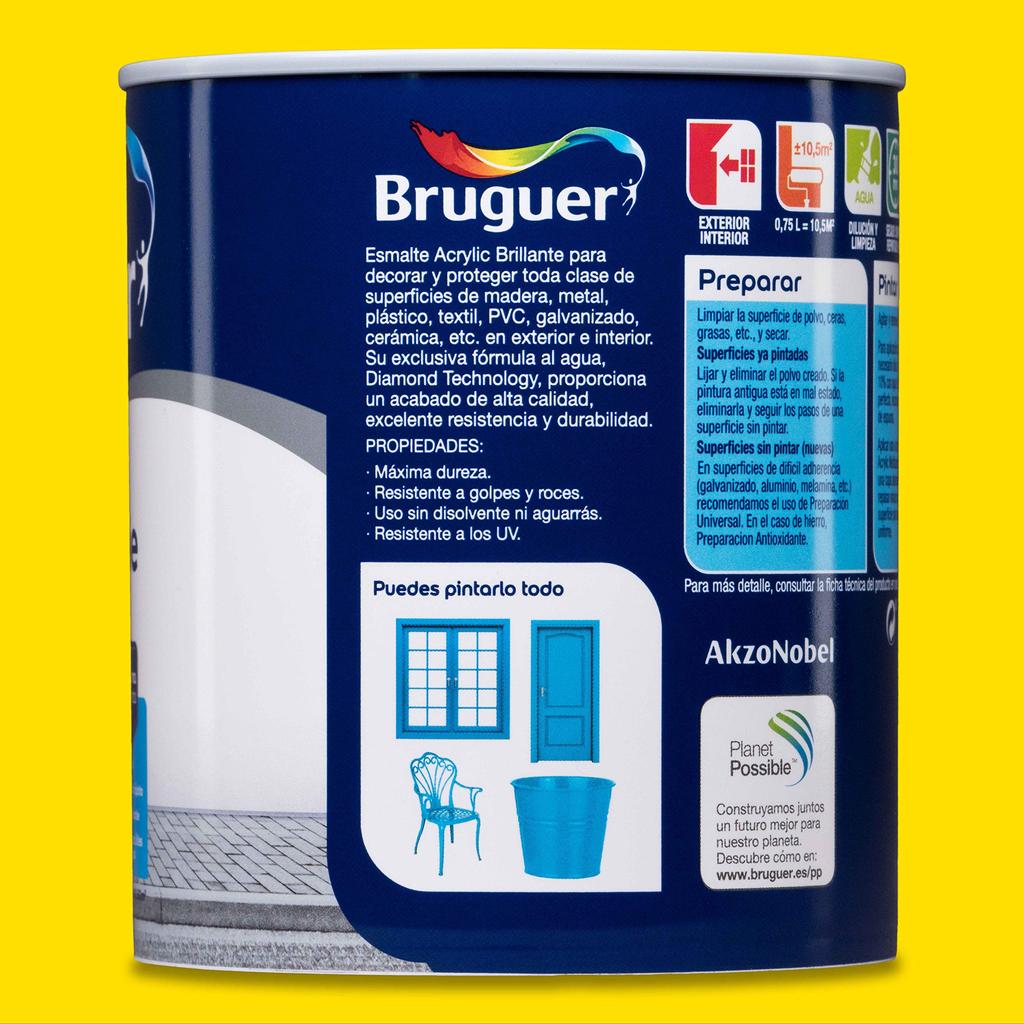 Acrylic Multi-surface Enamel Bright Lemon Yellow 0.750l 5057541 Bruguer