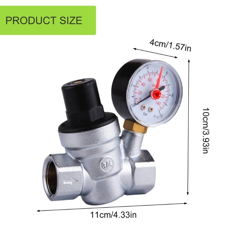 Brass Pressure Reducing Valves Gauge DN15 DN20 Tap Water Regulator Accessory for Home and Industrials Applications