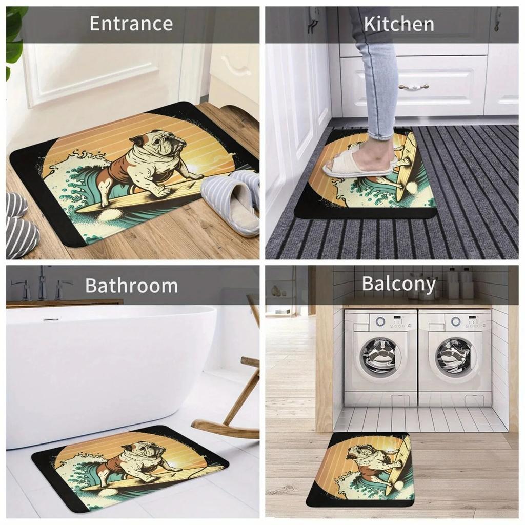 1PC Flower and Bird Pattern Door Mats Kitchen Rugs Non-Slip Pop Design Bedroom Rugs Bath Mat Carpet for Home Sink Laundry Decor