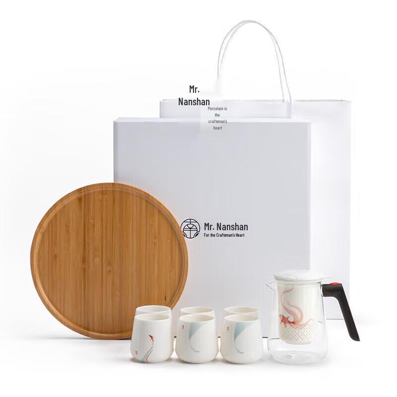 Nanshan Xiansheng Glass & Ceramic Gongfu Tea Set - Su Jin Lian Hua Collection