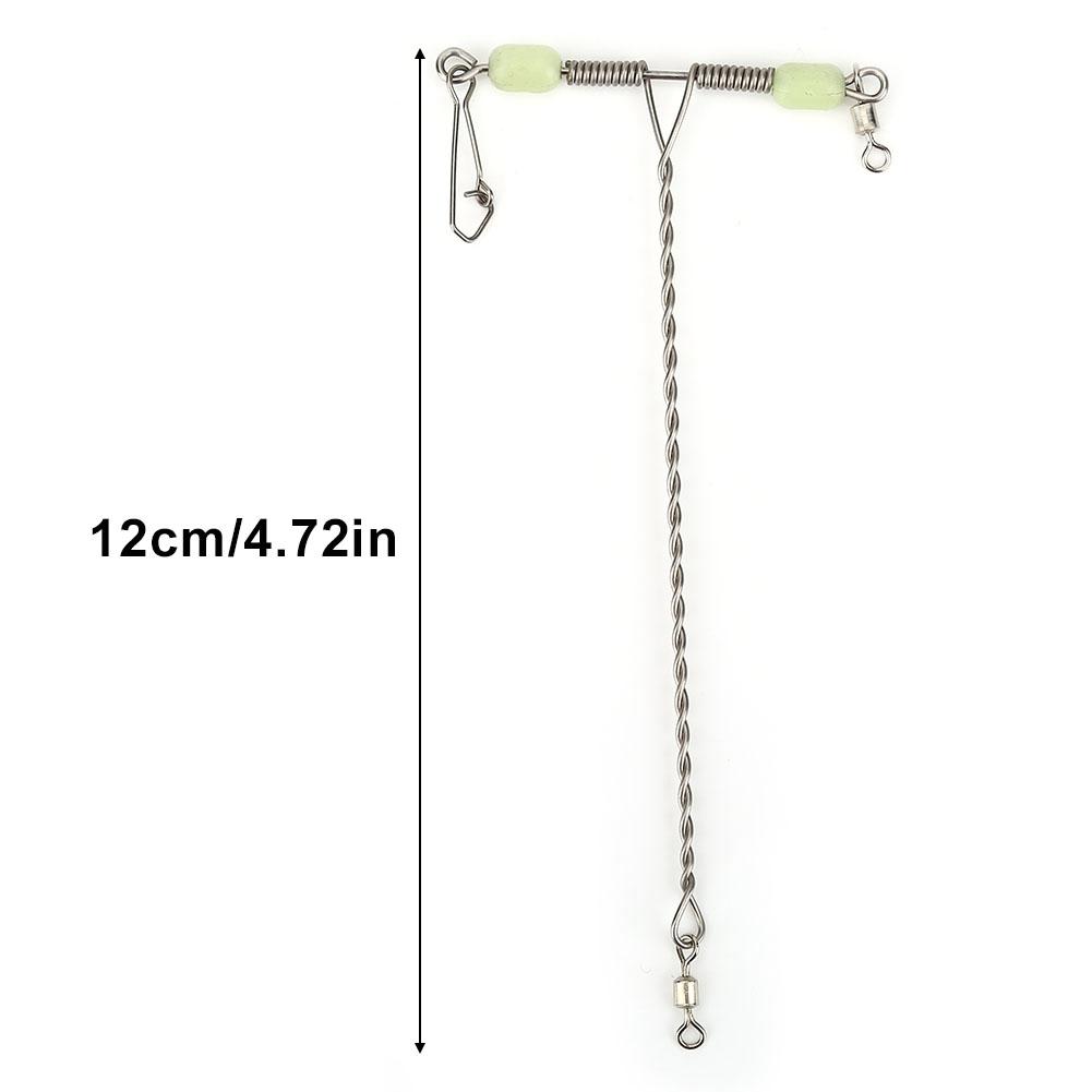 10 stücke Edelstahl Leucht Perlen Balance T Form Swivel Snap Angeln Stecker Tackle