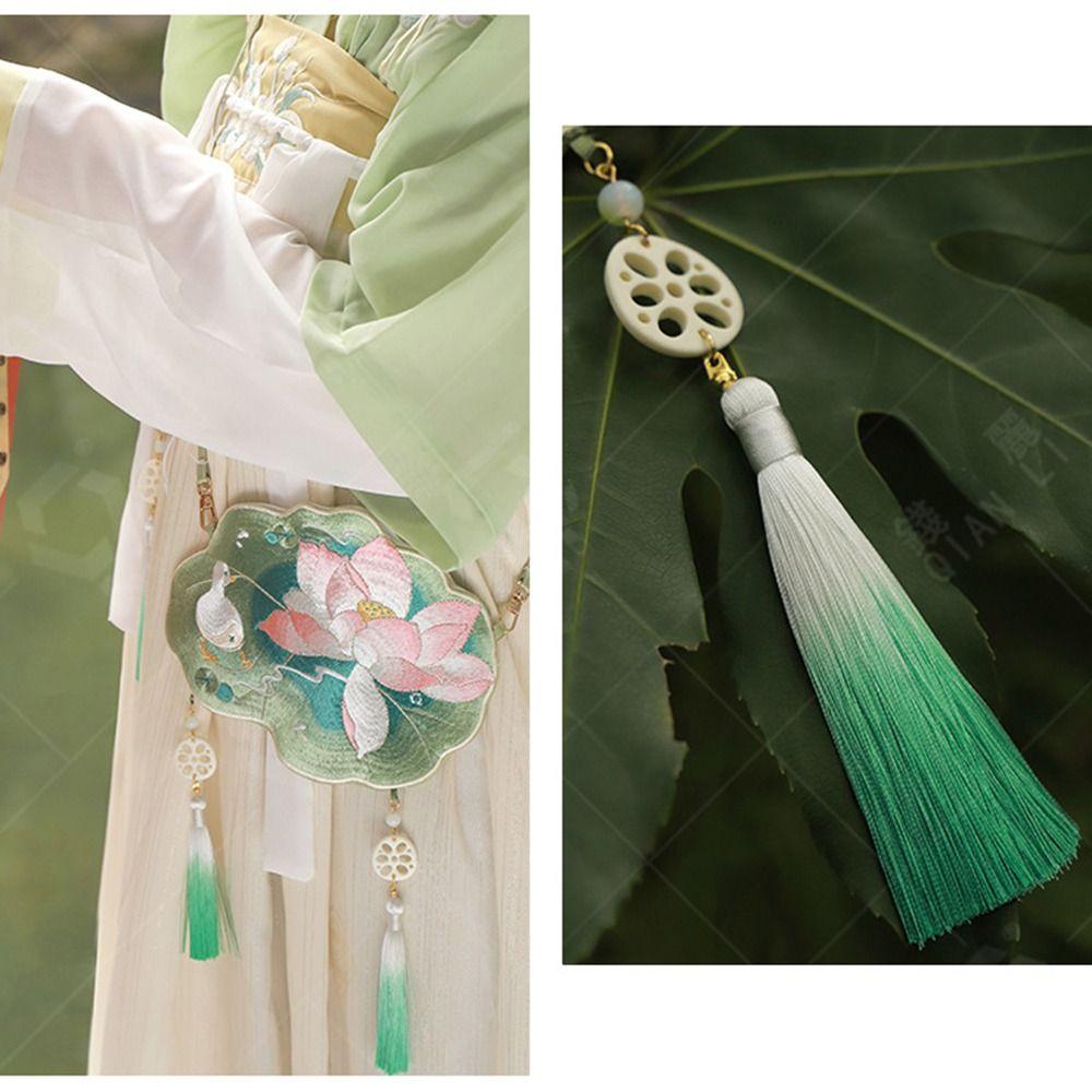 Sweet Embroidery Lotus Shoulder Bag Antique Style Handmade Chinese Hanfu Bag Traditional Elegant Ancient Style Messenger Bag