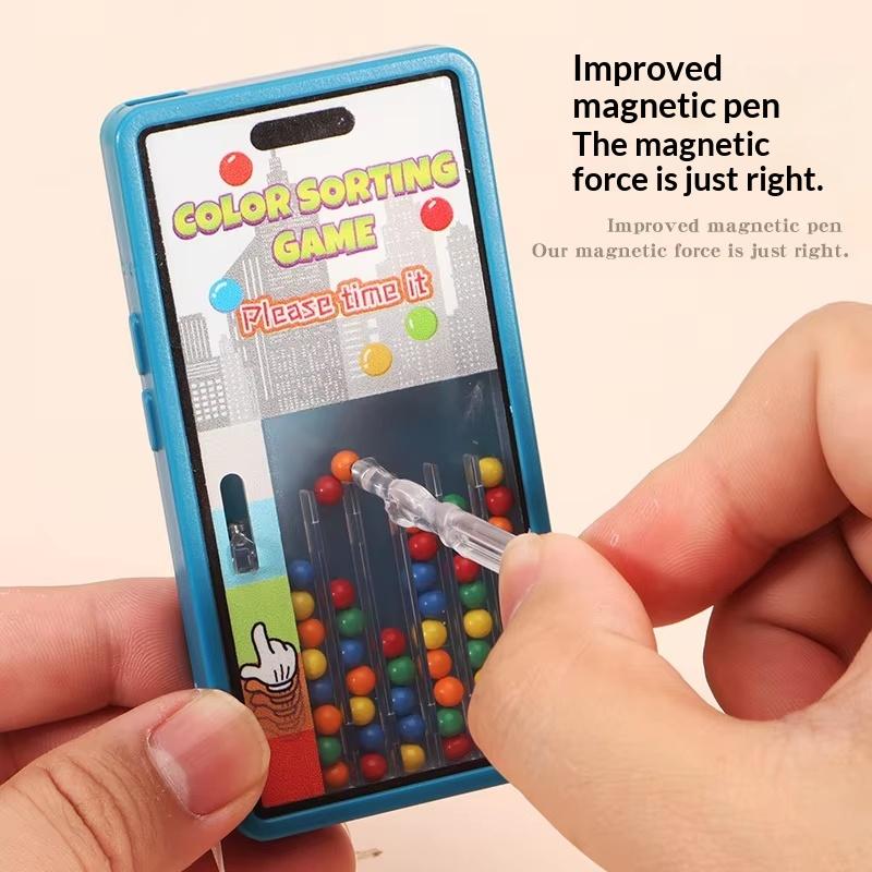 Color Sorting Colored Beans Game Console, Safe Non-Toxic Fine Motor Skill Training Toy for Toddlers Travel Portable Use