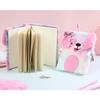 Cuaderno de Peluche de Animales con Candado Diario de Dibujos Animados 3D Cuaderno Lindo