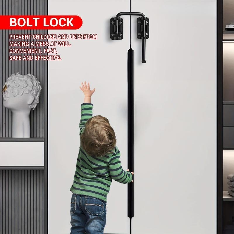 U Shape Zinc Alloy Doors Bolt,Patio Sliding Door Loop Lock,90/180 Degree Door Latches Locks,Child Safe Home Anti-theft Buckles