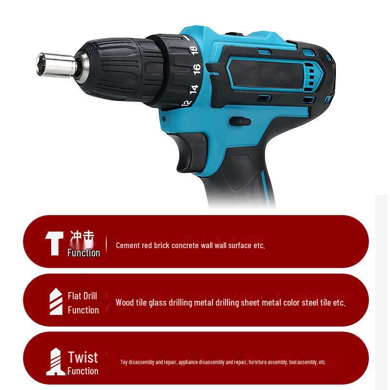 21V Cordless Impact Drill & Electric Socket Tool Set