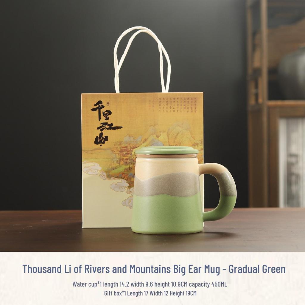 High-Value Ceramic Mug with Tea and Water Separation, Lid, and Filter - Perfect Souvenir or Gift for Annual Meetings