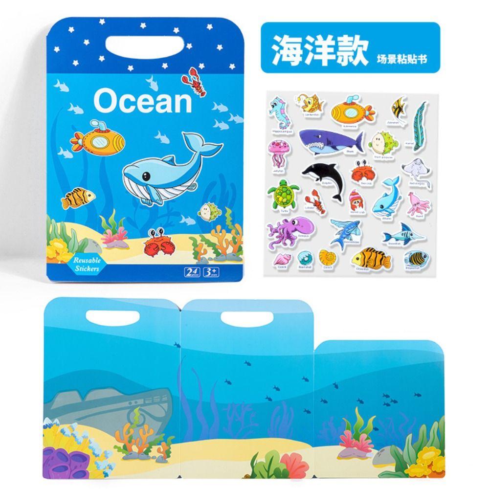 Reusable Children Scene Stickers Multiple Scenarios Reusable Sticker Book  Children