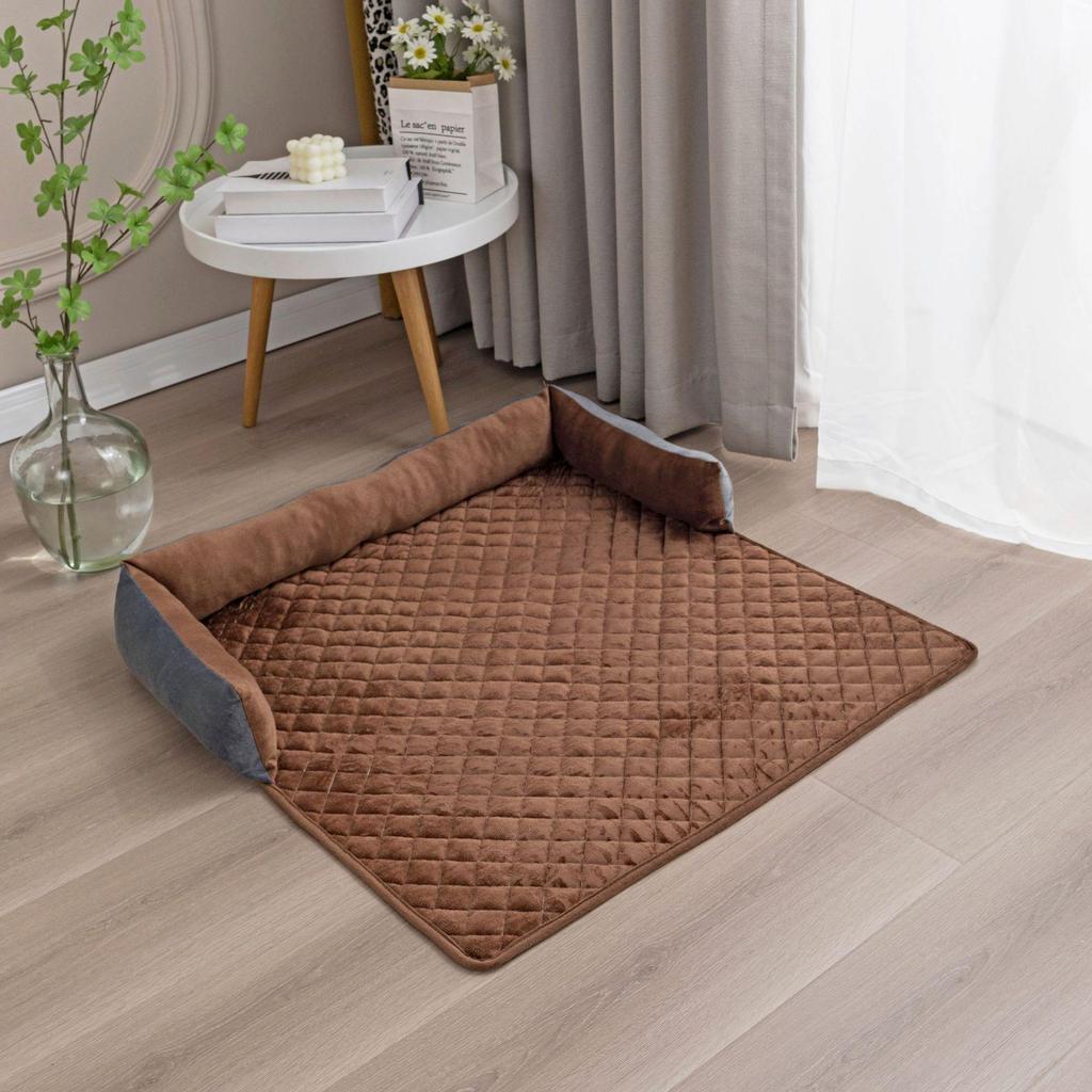Cross-border Plush Pet Sofa Cushion: Cat & Dog Bed with Pillow