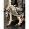 2025 Autumn and Winter New European and American Fashion Pointed Head Thin Heel Sexy Bag Head High Heel Mao Mao Shoes