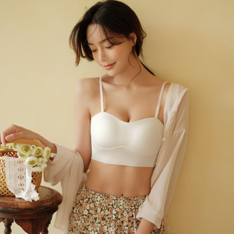 Spring and summer new bra vest thin big chest small comfortable gathering no steel ring no trace tube top underwear