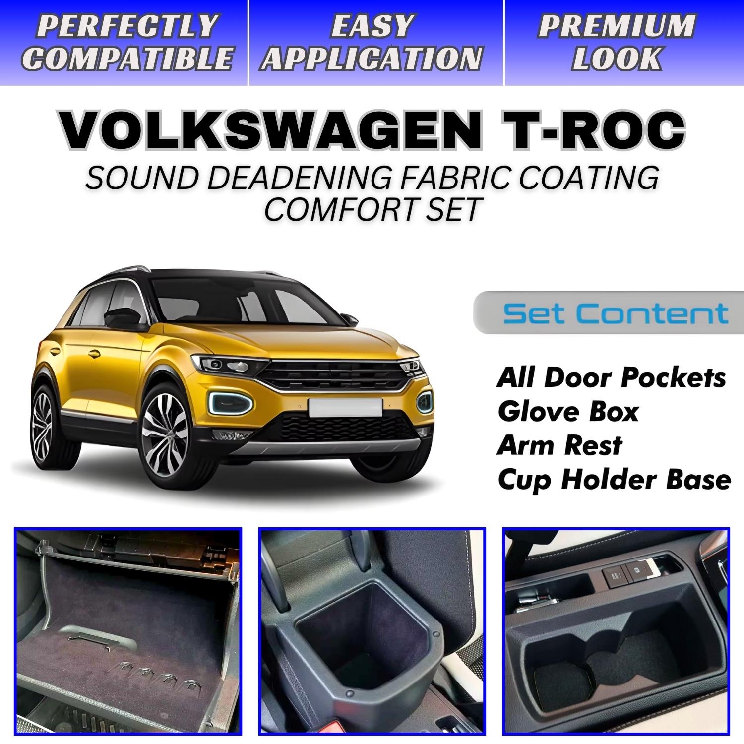 

For Volkswagen T-ROC - Sound Deadening Fabric Coating Comfort Set – Soundproofing & Acoustic Control for a Quiet Noise-Free Drive