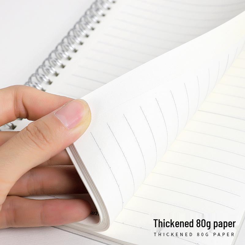 PP Cover A7 Flip-Up Coil-Bound Lined Notebook - Mini English Diary for Students & Stationery