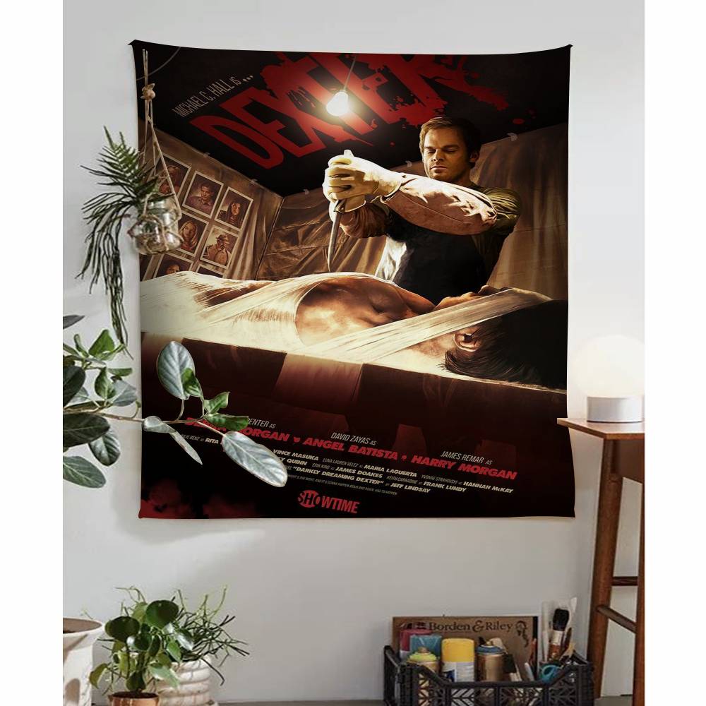 DDexter Michael CHall Classic TV Cartoon Tapestry Art Science Fiction Room Home Decor Wall Hanging Sheets