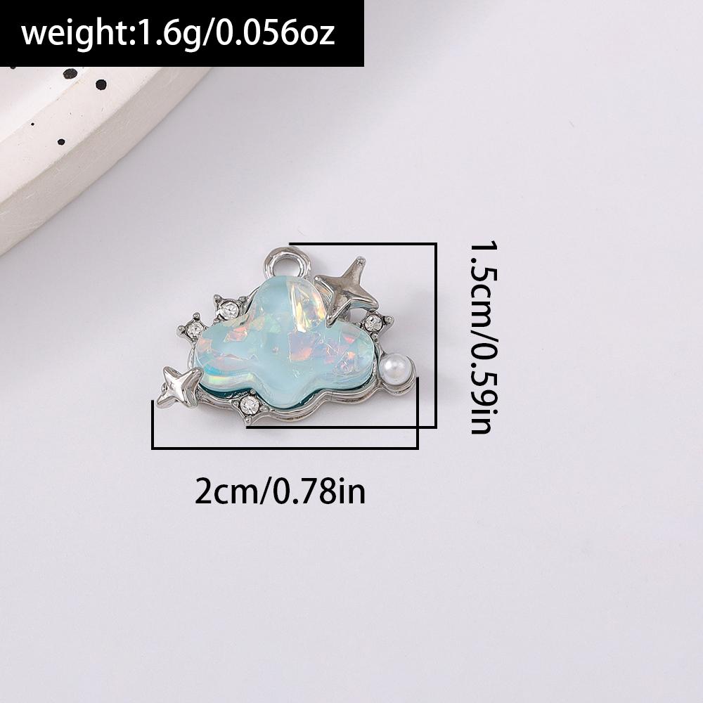 5pcs Cute Gemstone Cloud Pendant Charms for Necklace Earrings Bracelet DIY Handmade Jewelry Accessories Supplies