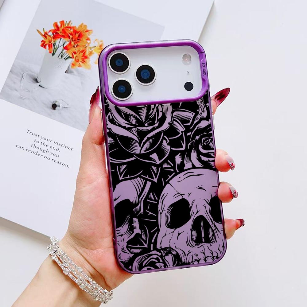 

Cool Skull Phone Case For iPhone 17 16 15 14 13 12 11 Pro Max Air Matte Laser Aurora Shockproof Funda iPhone 13 Pro Max