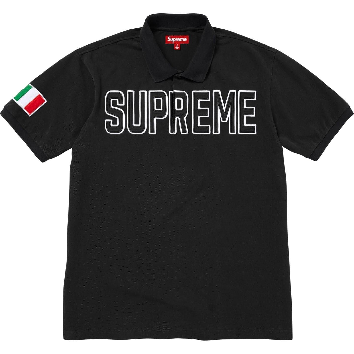Supreme Twill Applique Polo Black XL
