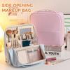 Große wasserdichte Kosmetiktasche zum Aufstellen mit Spiegel für Damen, Reise-Make-up-Aufbewahrungs-Organizer