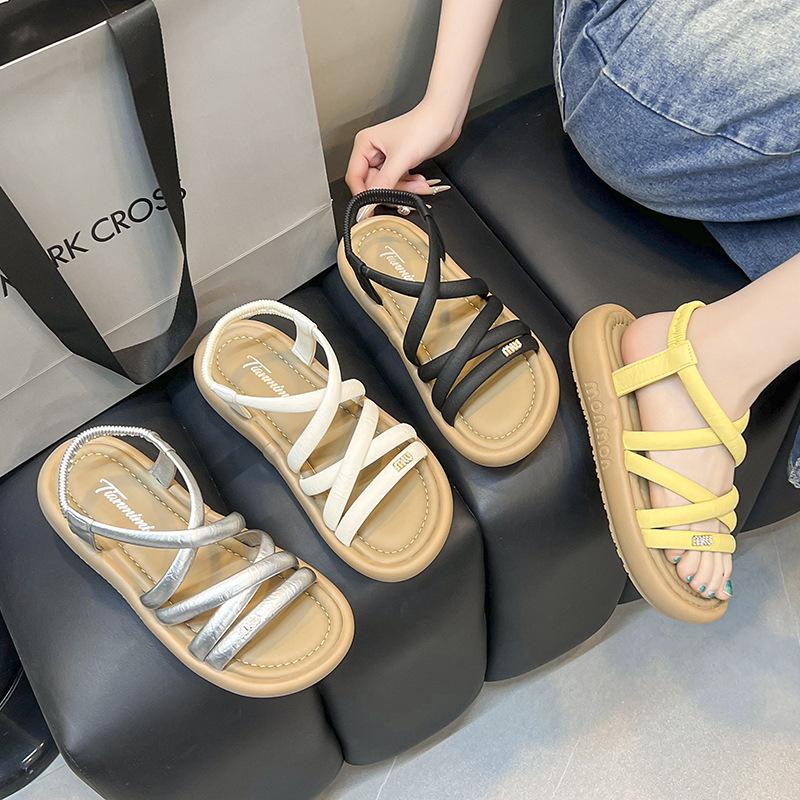 Flat Sandals Women's 2025 New Summer Wear Fairy Style with Skirt Casual Sports Beach Roman Sandals