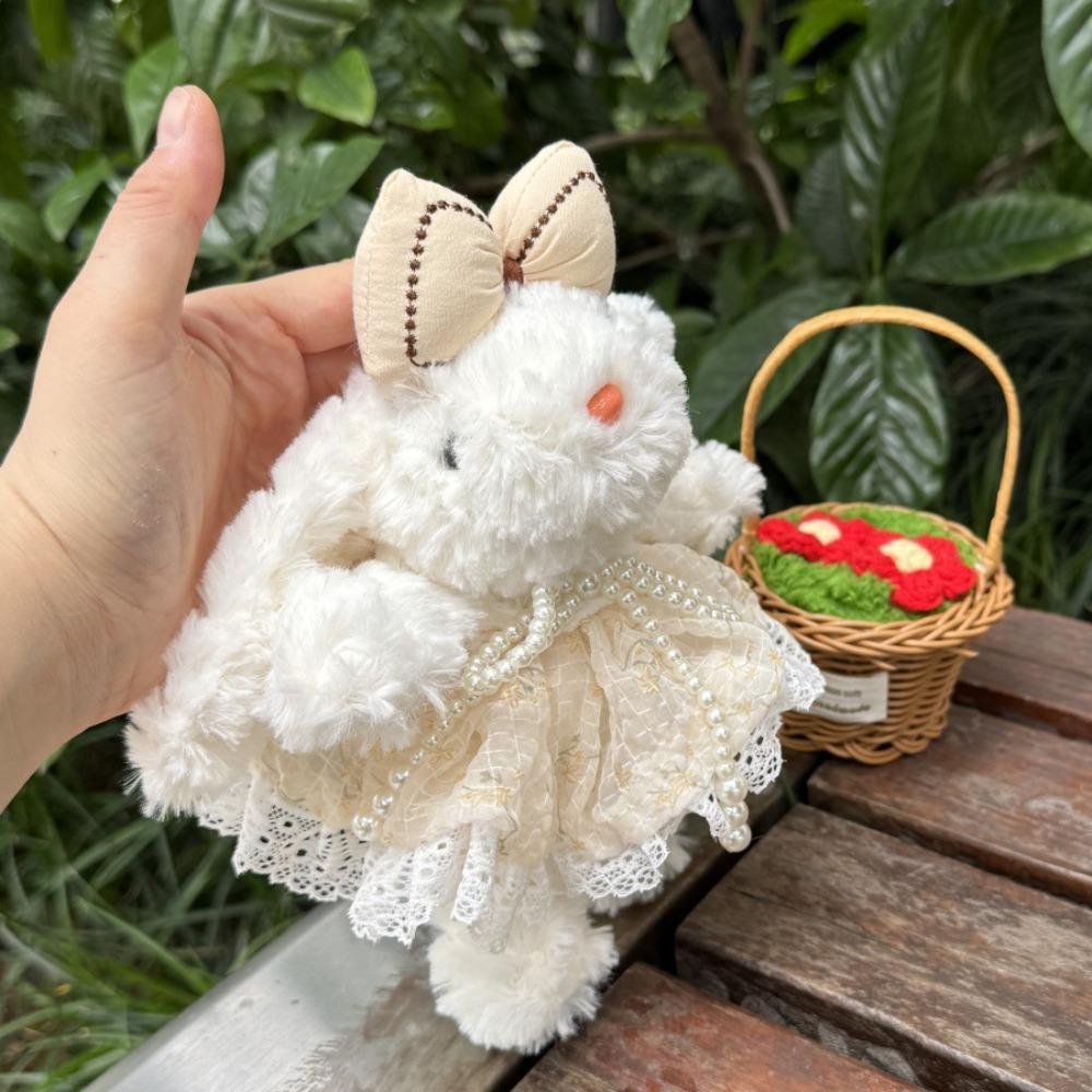 

Принцесса Жемчужное Платье Плюшевый Кролик Брелок Бант Кролик Свисающие Уши Подвеска Рюкзак Декор style J