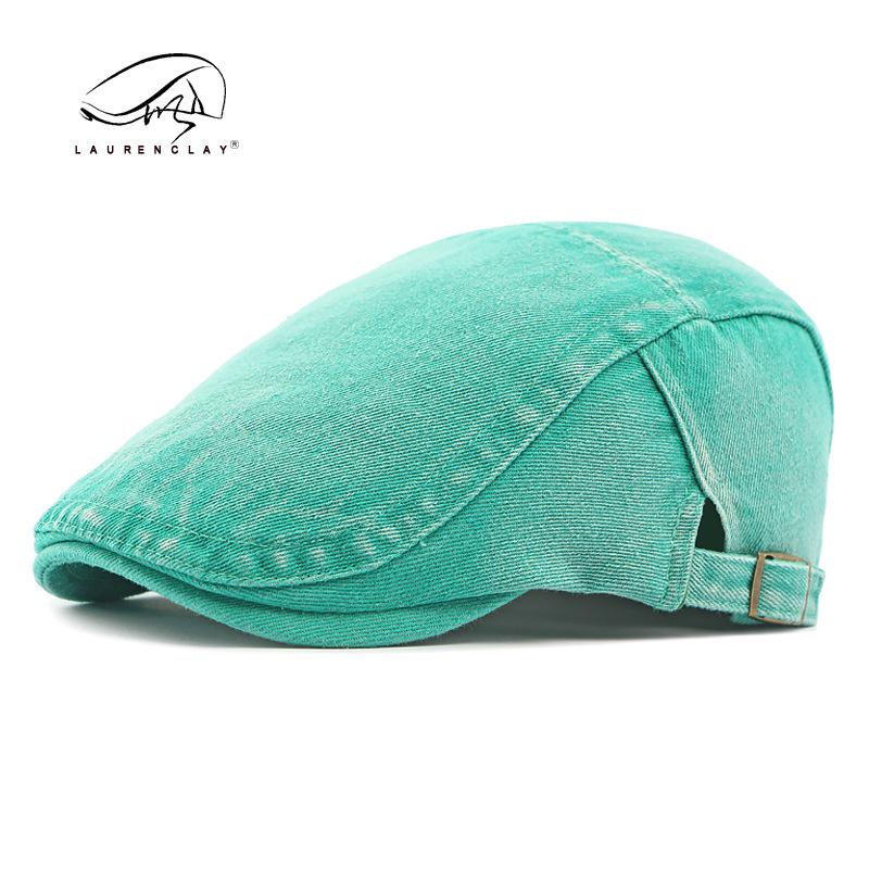 Unisex Korean Style Cotton Denim Beret - Retro Duckbill Newsboy Cap