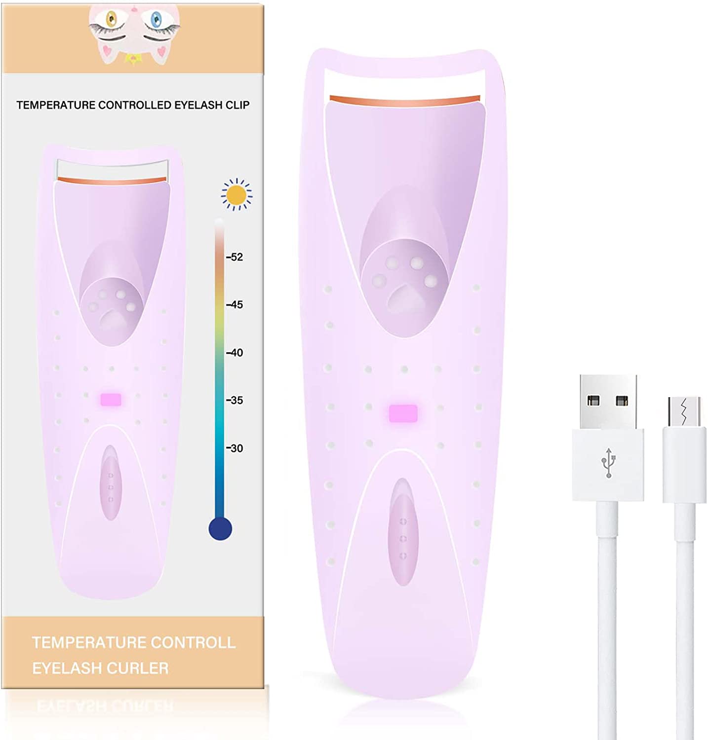 USB перезаряжаемая электрическая щипца для завивки ресниц, щипцы для завивки ресниц с подогревом для быстрой естественной завивки и долговечности 24 часа