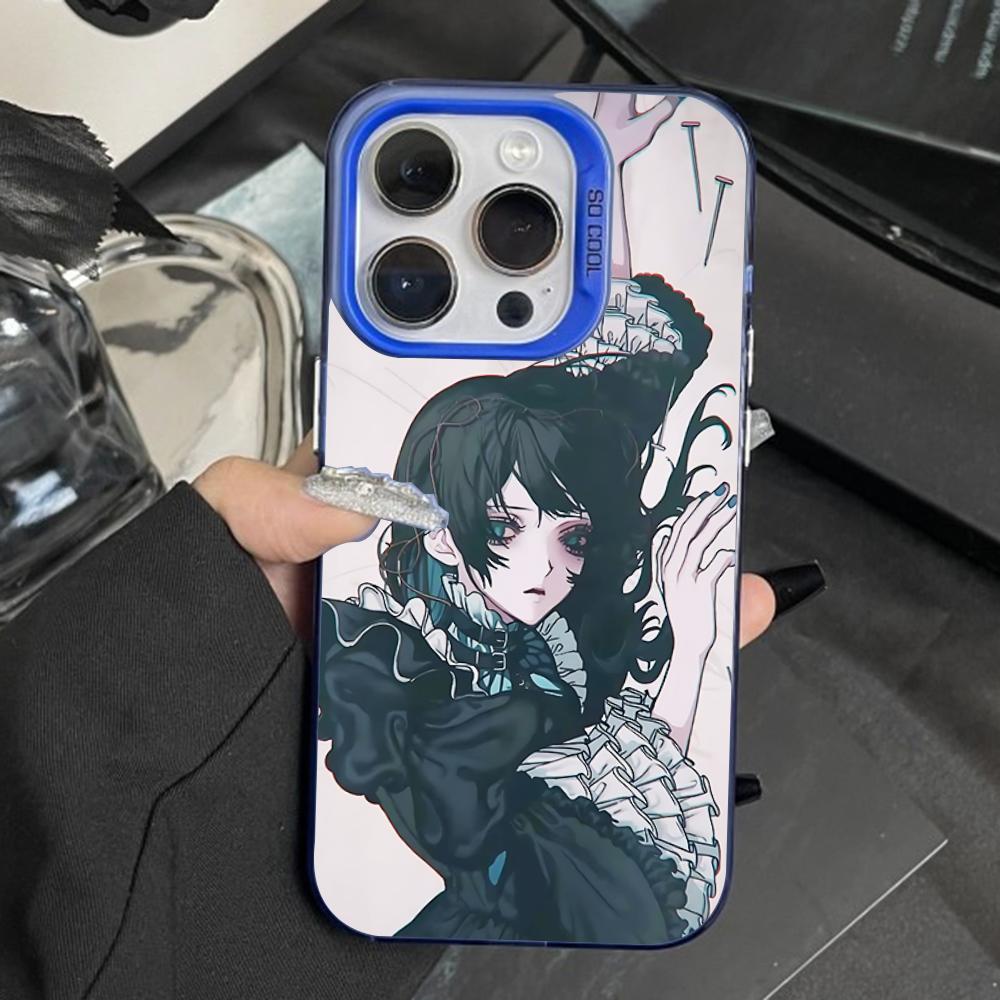 Ado Singer Kyogen Phone Case For iPhone 16,15,14,13,12,11,Pro,Max,Plus,Mini,XS,SE Anti Fall Blue Matte Hard Bumper iPhone14
