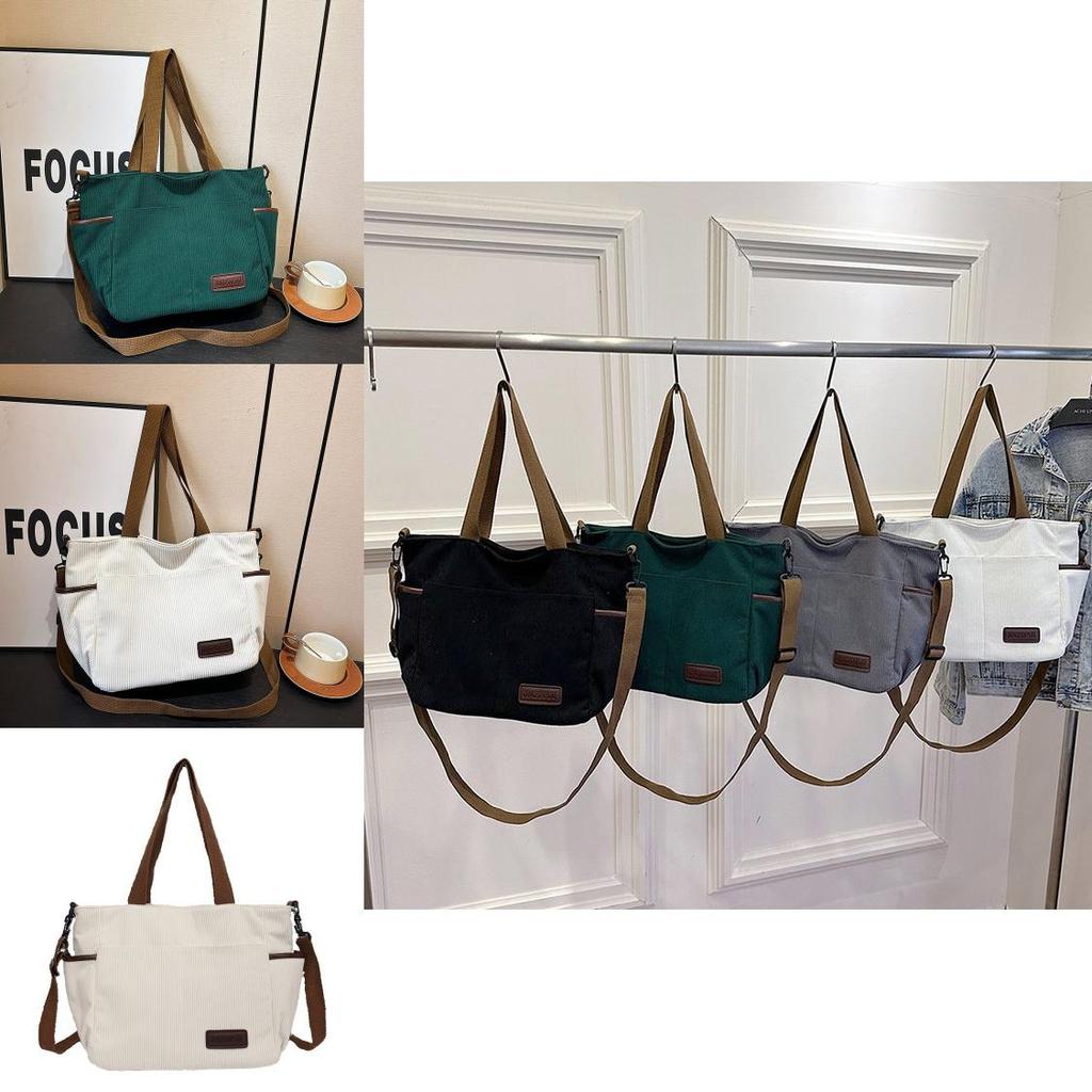 Spacious Canvas Shoulder Bag For Women In Stylish Minimalist Urban Design Ideal For Casual Travel