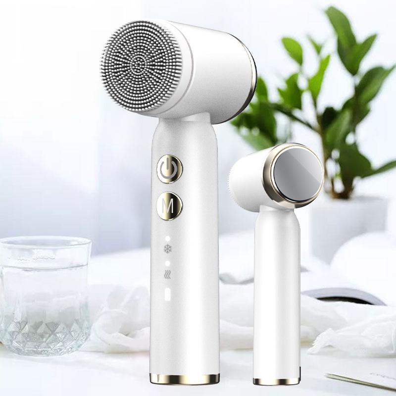 Electric Silicone Face Wash Instrument Ultrasonic Household Rechargeable Facial Cleanser Male and Female Facial Pore Cleaning