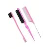 3pcs Hairdressing Tools Pointed Tail Comb Dual Head Eyebrow Brush Triple Row Comb Coiler Hair Salon Styling Comb