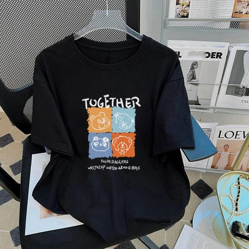 Cartoon Kinder Erwachsene Bedrucktes T-Shirt Sommer Damenmode Mädchen Kurzarm T-Shirt Top Pullover Kleidung