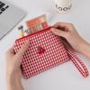Cherry Plaid Large-Capacity Makeup Bag - Portable Cosmetic Organizer