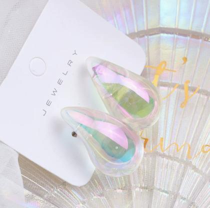 Acrylic Teardrop Earrings Lightweight Geometric Dangle Earrings for Women and Girls Fashion Jewelry Accessories One Size