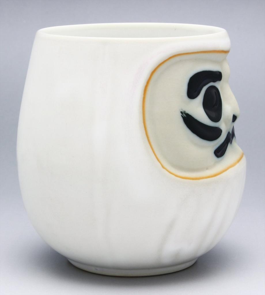 Mino Ware Feng Shui Daruma Sushi Tea Cup White (Health LuckWarding Off Misfortune) K11210