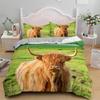 Highland Cow Duvet Cover Bull Cattle Bedding Set Western Cowboy Comforter Cover Full Queen For Boys Teen Farmhouse Quilt Cover