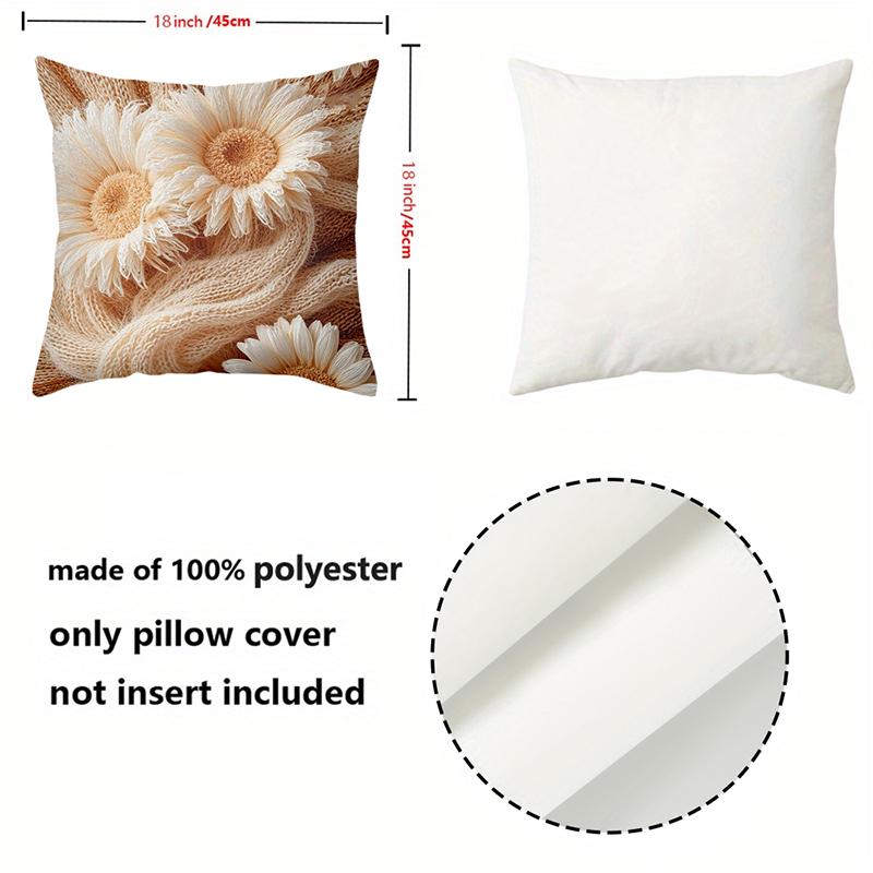 1 Pieces Sunflower Knit Pattern 2D Printed Decorative Pillow Polyester pillowcase, sofa decorative cushion cov Headboard Pillow