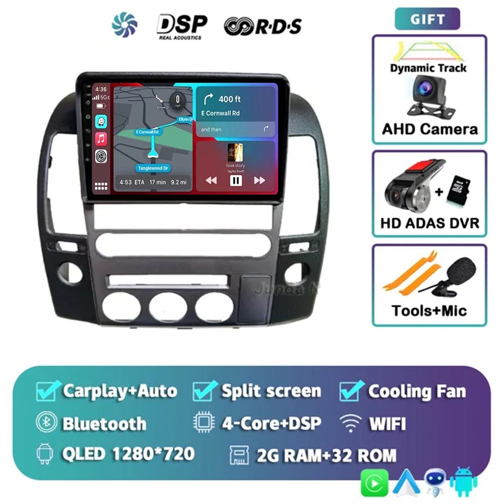 Android 14 Car Radio For Nissan Navara 3 D40 2004- 2010 Multimedia Video Player GPS 4G Carplay Autoradio 2K QLED Head Unit Colo