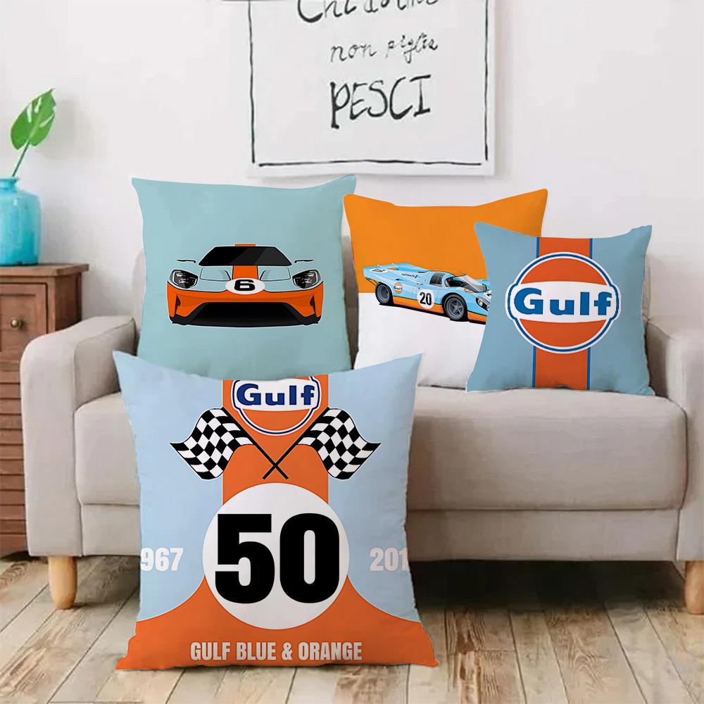 Racing For Gulfs Pillow Covers Cartoon Sofa Decorative Home Double-sided Printing Short Plush Cute Cushion Cover