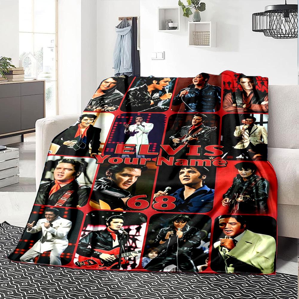Elvis Presley Personalisierte Textdecke Leichte Anpassbare Decke Langlebiger Komfort Überwurf Für Bett Wohnzimmer Heimdekoration Büro