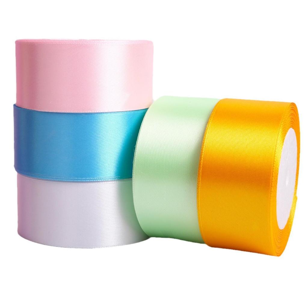 Solid Color Polyester Ribbon for DIY Floral Crafts & Cake Decoration