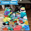 Custom Name Cartoon Dream Island Rug for Living Room, Game Rooms, Office, Bedroom, Floor Mat Playful Design, fan gifts Christmas decor