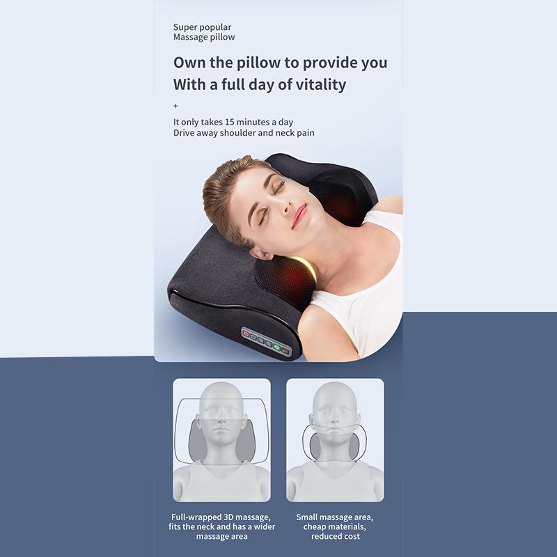 Electric Kneading Shiatsu Massage Pillow Inftared Heating Neck Massager Massage Cushion for Back Waist Body Health Massageador Relaxation
