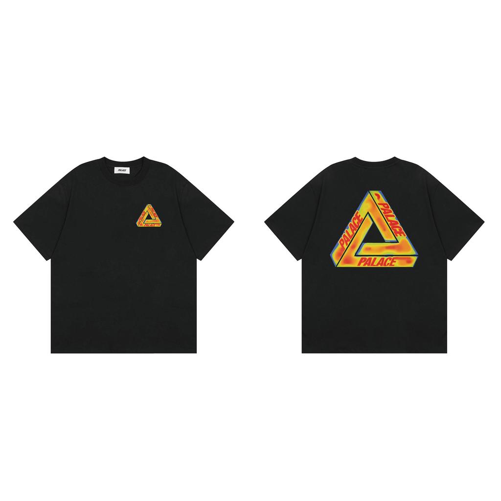 Trendy Brand PALACE Classic Dissolved Big Triangle LOGO Printed Men and Women Couple Loose Summer Short-sleeved T-shirt T