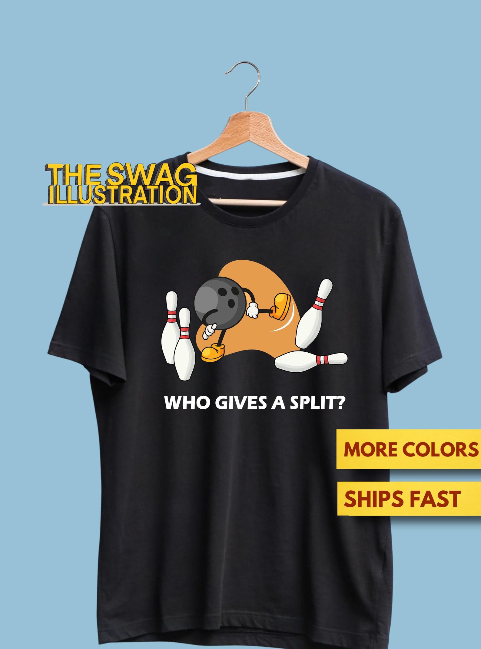 Who Gives A SpliT shirt, Funny Bowling Alley Shirt, Bowling Lovers Pun GifT shirt, Bowl And Pins Pun Shirt, Bowling Day Soft Premium Tee XL