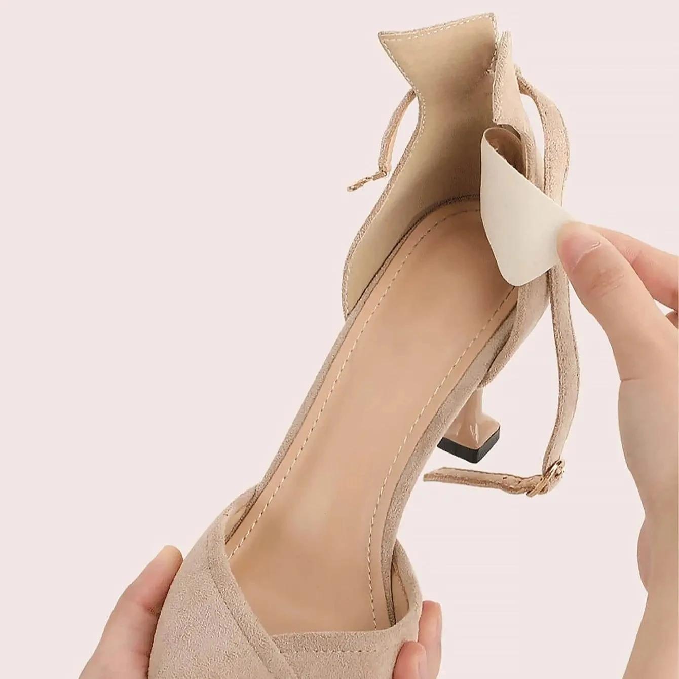 

2 шт. губчатые стельки-подушечки для пяток, утолщенные износостойкие амортизаторы для туфель на высоком каблуке, удобные невидимые протекторы для пяток бежевый