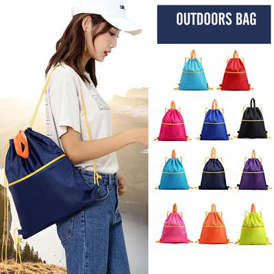 Outdoor Wasserdichte Nylon Sporttasche Kordelzugtasche Reise Sport Kordelzug Zwei Taschen Leichter Rucksack