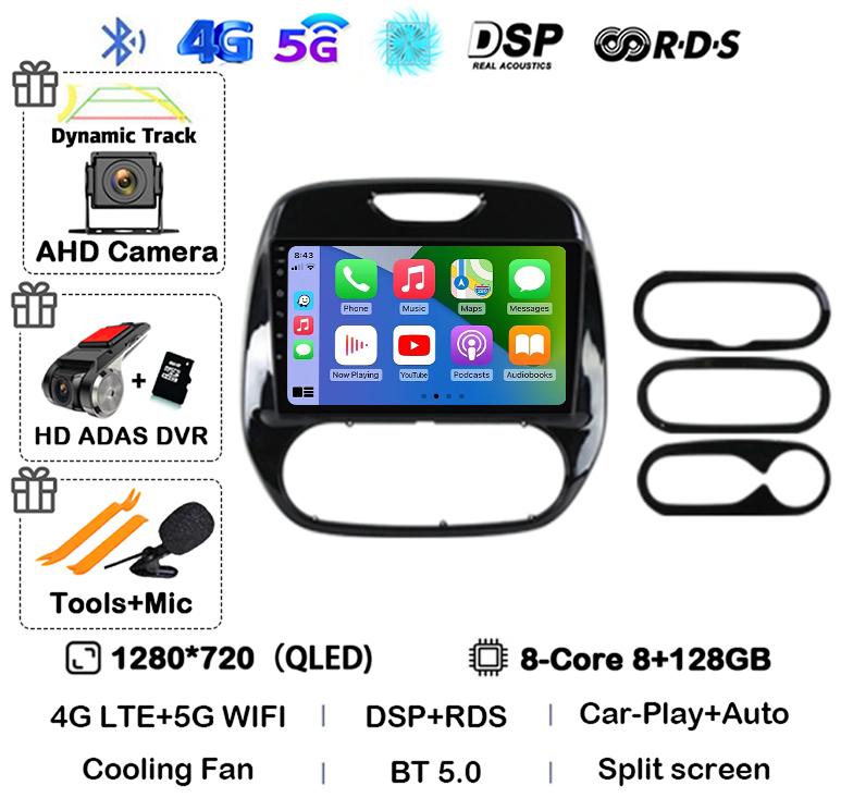 Android 14 Carplay Auto Für Renault Captur CLIO Samsung QM3 2011-2018 Autoradio Stereo GPS Multimedia Videoplayer 360 Kamera 4G