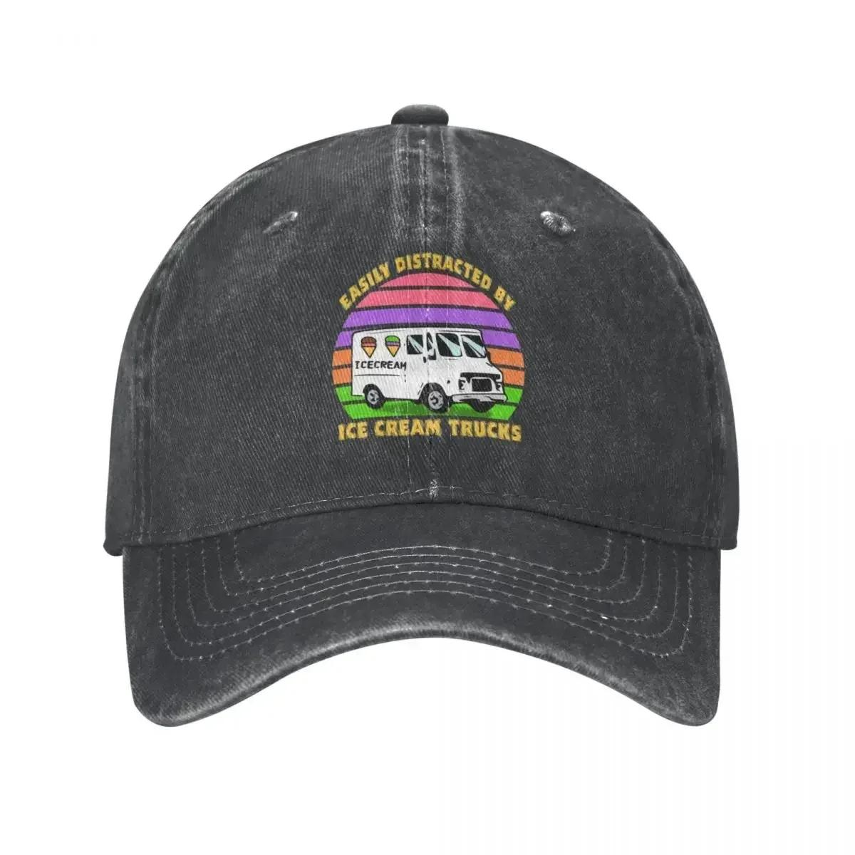 Easily Distracted by Ice Cream Trucks Cap Cowboy Hat Fluffy Hat WoUnisex Unisexs